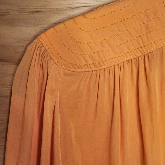 CHICO'S TEXTURED STITCHED V-NECK BALLOON SLEEVE BLOUSE EUC SIZE XS SMALL 0 - Picture 8 of 10